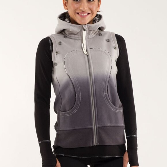 LULULEMON Grey Special Addition Scuba Hoodie Detachable Sleeves Size 8 - Picture 10 of 14
